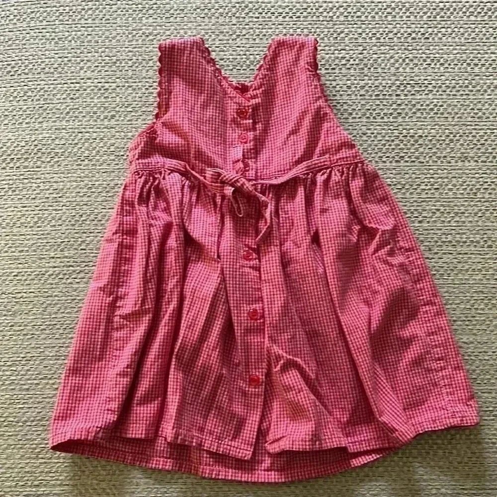 Vintage Oshkosh red and pink checkered dress size 3T
